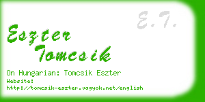 eszter tomcsik business card